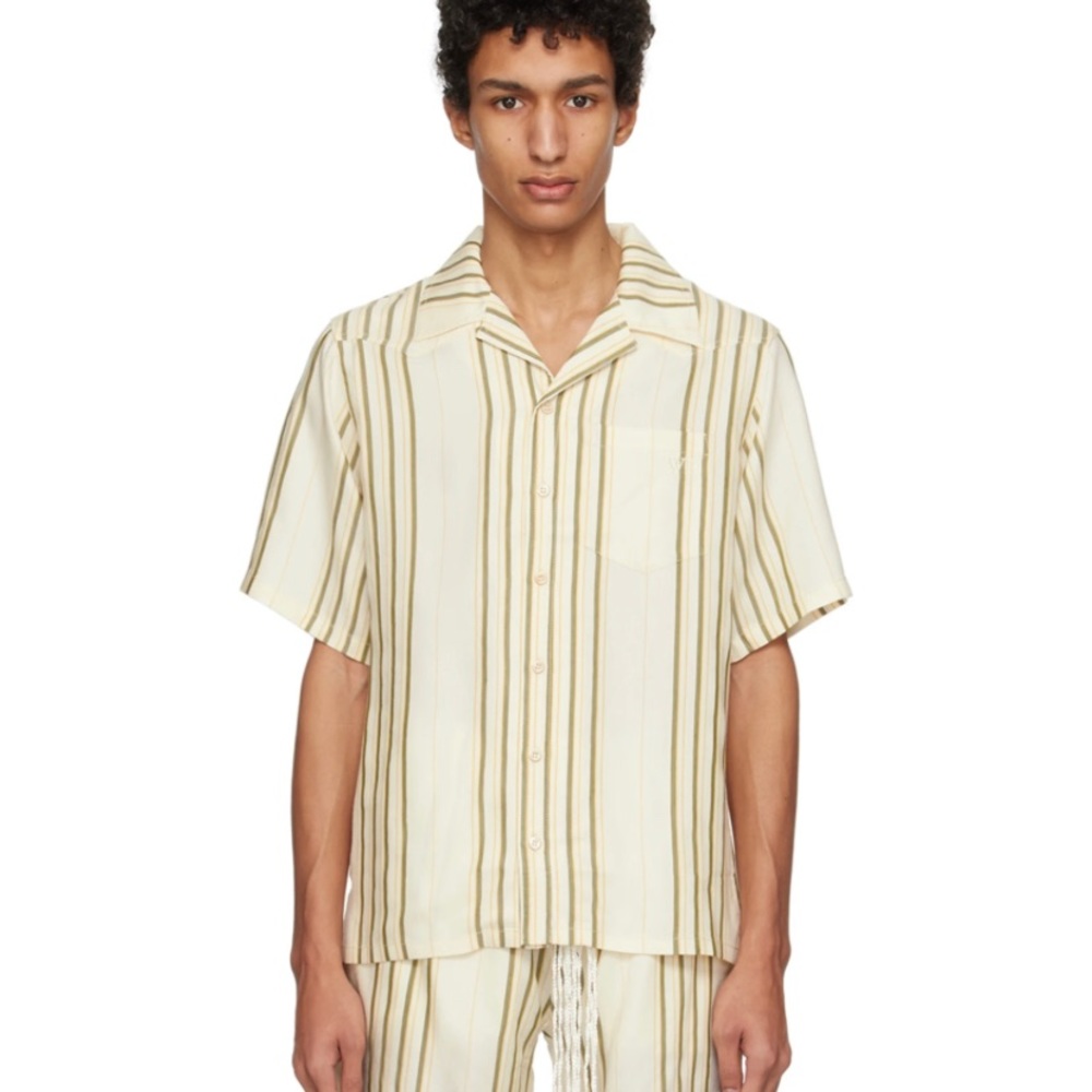 Wales Bonner button up, never worn bought too small, beige with colored stripes